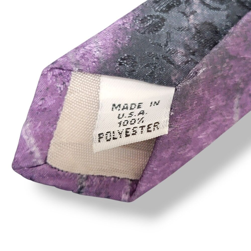 Vintage Haggar Artsy Tie Purple Multicolor Men's Neck Retro Abstract 90s Y2K - Picture 4 of 5